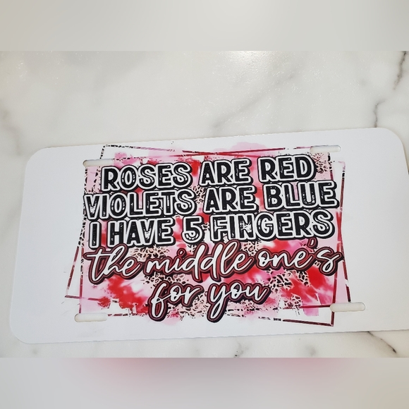 I have 5 fingers the middle one's for you License Plate - Picture 1 of 4